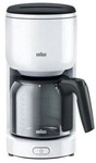 Braun KF 3100 WH Filterkaffeemaschine, 10 Tassen, 1000 Watt, mit Glaskanne,...