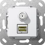 Gira 569703 Einsatz Modular Jack RJ45 Cat.6A 10 Gbit-Ethernet und SAT-F-Buchse