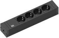 Bachmann 420.0017 Steckdosenleiste ConnectLine, 4-fach, ohne Schalter, schwarz