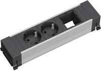 Bachmann POWER FRAME Steckdosenleiste, 2xSchuko, GST18i3 Stecker, schwarz (916.000)