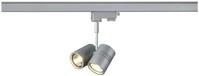 SLV BIMA 2 Spot f&uuml;r Hochvolt-Stromschiene 3Phasen, zweiflammig, QPAR51, grau,...