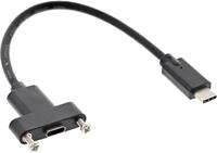 InLine USB 3.2 Gen.2 Adapterkabel, Stecker C auf Einbaubuchse C, 0,20m (33441G)