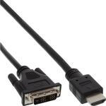 InLine HDMI-DVI Adapterkabel, HDMI Stecker auf DVI 18+1 Stecker, 1m (17661E)
