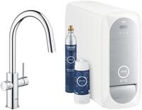 GROHE Blue Home Starter Kit, C-Auslauf, herausziehbarer Mousseurauslauf, bis 150&deg;