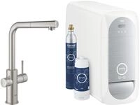 GROHE Blue Home L-Auslauf Starter Kit, herausziehbarer Mousseurauslauf, bis 150&deg;