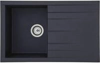 Respekta Houston Mineralite Einbausp&uuml;le mit 1 Becken, 80 x 50 cm, schwarz