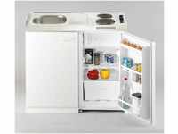 Respekta Pantry 100SV Miniküche mit Kühlschrank, 100 cm breit, Edelstahlkochfeld,