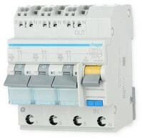 Hager ADZ316D Fehlerstrom-Leitungsschutzschalter, FI/LS-Schalter, 3X 1P+N 6kA B-16A