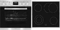 Exquisit EHE 157-2 URBZ-Set Herdset mit Glaskeramikkochfeld, 60 cm breit, 59L,...
