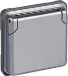 Legrand Schuko Steckdose IP44 mit erh&ouml;htem Ber&uuml;hrungsschutz grau Soliroc (077834)