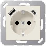 Jung A1520-15CA SCHUKO Steckdose mit USB-Ladeger&auml;t, Serie AS, wei&szlig;