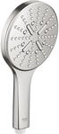 GROHE Rainshower Smartactive 130 Handbrause, 3 Strahlarten, wassersparend, supersteel