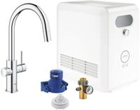 GROHE Blue Professional StarterKit, C-Auslauf, herausziehbarer Mousseurauslauf,