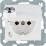 Berker 47638989 SCHUKO Steckdose mit Steckklemme, Klappdeckel, Schloss, S.1,
