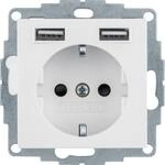 Berker 48031909 Steckdose SCHUKO/USB, S.1/B.x, polarwei&szlig; matt