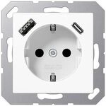 Jung A1520-15CAWW SCHUKO Steckdose mit USB-Ladeger&auml;t, Serie A/AS, alpinwei&szlig;