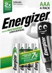 Energizer Accu Recharge Batterie AAA, 500 mAh, wiederaufladbar, 4 St&uuml;ck (E301375700)