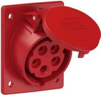 PCE CEE-Anbausteckdose, schr&auml;g, 80x97mm, 16A, 5p, 6h, IP44/IP54 (415-6)