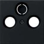 Gira 0869005 Abdeckung f&uuml;r Koaxial-Antennensteckdose, System 55, schwarz matt