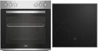 Beko BBUC12020X Einbau Herdset mit Glaskeramikkochfeld, 60cm breit, 74L, Grill,