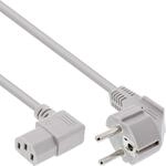InLine Netzkabel, Schutzkontakt gew. auf Kaltger&auml;test. C13 rechts gew. 1,8m, grau
