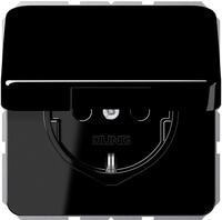 Jung CD 1520 BFKL SW SCHUKO-Steckdose, Klappdeckel, schwarz