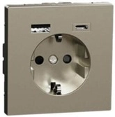 Merten SCHUKO Steckdose mit USB-Ladeger&auml;t Typ A und Typ C / 3,0 A, System Design,