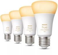 Philips Hue White Ambiance LED Lampe, Viererpack, 9W, E27, A60, 806lm, 4000K