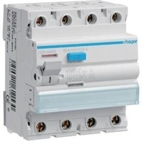 Hager CDH440D Fehlerstromschutzschalter, FI-Schalter 4 polig 6kA 40A 30mA Typ A HI