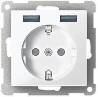 Merten MEG2366-0325 Schuko-Steckdosen-Einsatz mit USB Ladeger&auml;t 2,4 A, System M,