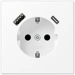 Jung LS1520-15CAWWM SCHUKO Steckdose mit USB-Ladeger&auml;t, Serie LS, schneewei&szlig; matt