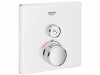 GROHE Smartcontrol Thermostat mit 1 Absperrventil, eckig, EcoJoy, moon white