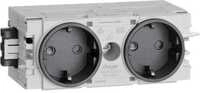 Hager GS20009011 Steckdose 2-fach Wago Steck-/Klemmtechnik halogenfrei C-Profil