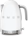 Smeg KLF04WHEU 50s Style Wasserkocher, 2400W, 1,7 L, 7 Temperaturstufen, wei&szlig;