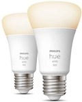 Philips Hue White Smarte LED Lampe, Reflektor, A60, E27, 9W, 800lm, 2700K