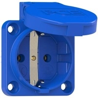 PCE Schutzkontakt-Anbausteckdose 50x50 nat IP54, r&uuml;ckw&auml;rtig, blau (105-0b)
