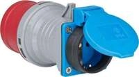 Brennstuhl CEE Adapter IP44 (Stecker: CEE 400V/16A, Steckdose 230V/16A), grau, blau