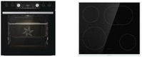 Gorenje Black Set 4 Einbau-Herdset mit Glaskeramikkochfeld (BCX6737E05BG+ECD634X),