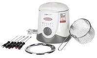 Clatronic FFR 2916 Fondue-Fritteuse, 900W, 1 Liter Fassungsverm&ouml;gen, 6 Fonduegabeln,