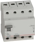 Legrand RX3 Fehlerstromschutzschalter 40A, 4-polig, 30mA, Typ A, 400VAC, 4TE (402075)