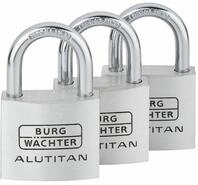 Burg W&auml;chter Trio 770 40 SB Alutitan Vorh&auml;ngeschloss-Set, Aluminium (36251)