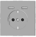 Merten Schuko-Steckdosen-Einsatz mit USB Ladeger&auml;t 2,4 A, System Desing,...