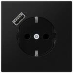 Jung LS1520-18ASWM SCHUKO Steckdose mit USB-Ladeger&auml;t, Serie LS, graphitschwarz matt