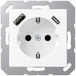 Jung A1520-15CAWWM SCHUKO Steckdose mit USB-Ladeger&auml;t, Serie A/AS, schneewei&szlig; matt