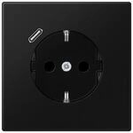 Jung LS1520-18CSWM SCHUKO Steckdose mit USB-Ladeger&auml;t, Serie LS, graphitschwarz matt