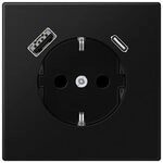 Jung LS1520-15CASWM SCHUKO Steckdose mit USB-Ladeger&auml;t, Serie LS, graphitschwarz