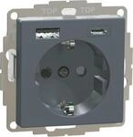 Merten MEG2367-0414 SCHUKO Steckdose mit USB-Ladeger&auml;t Typ A und Typ C / 3,0 A,