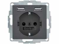 Berker 48031606 Steckdose SCHUKO/USB, B.3/B.7, anthrazit matt