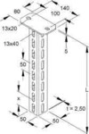 Niedax HU5050/800 H&auml;ngestiel, U-Profil, 50x50x800 mm, feuerverz.