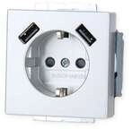Busch-Jaeger 20 EUCB2USB-83 SCHUKO&reg; 2x USB-Steckdose, Alusilber (2CKA002011A6271)